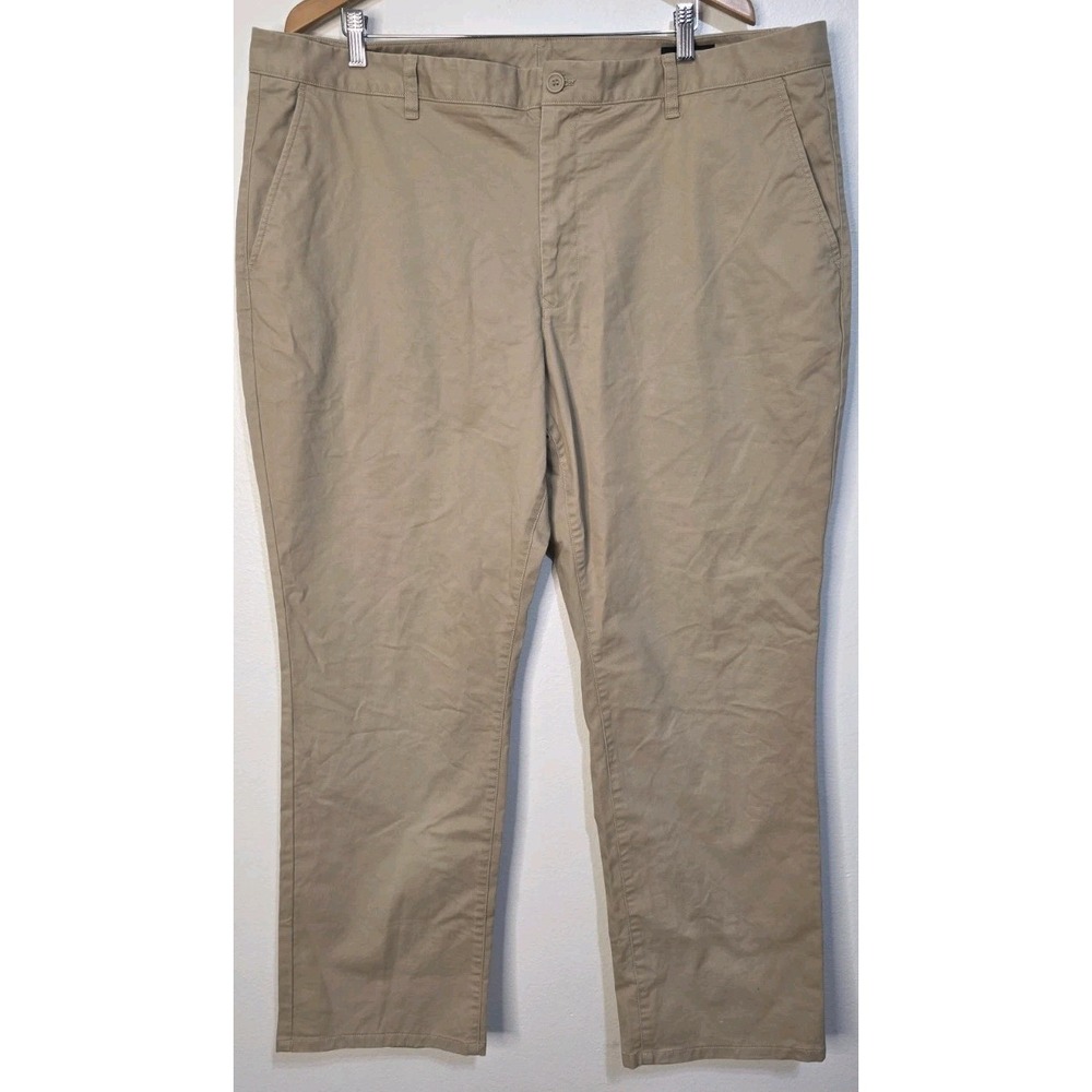 Bonobos Straight Flat Front Stretch Cotton Chino‎ Pants Tan Men 42x30 Trouser